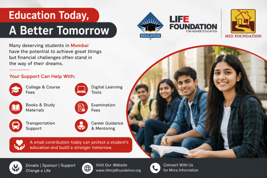 Donate for student education in Mumbai
|Life Foundation in Mumbai 